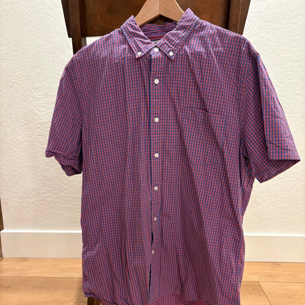 Men's button up shirt, Goodthreads, XL, Blue and Red checked shirt
